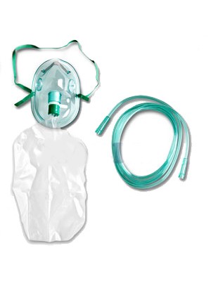 מסכת חמצן למבוגר ילד תינוק עם צינור ושקית העשרה
